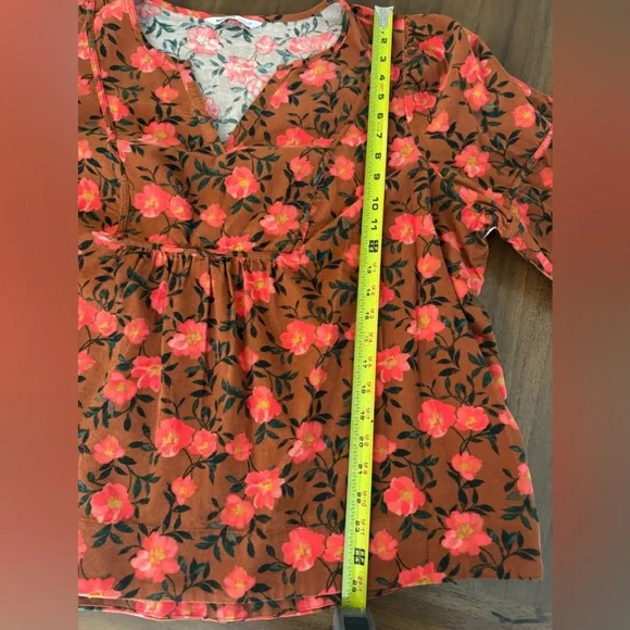 Sonoma Orange Floral Top 1x - Picture 4 of 7